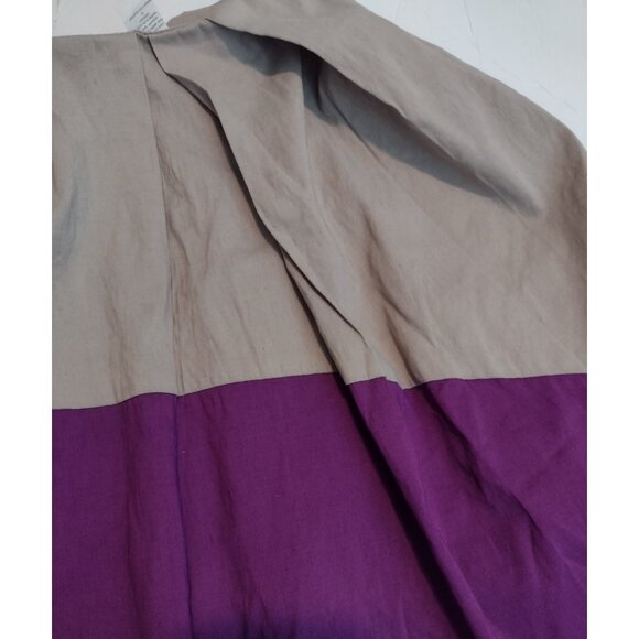 Left of Center Anthropologie Linen Blend Pleated Full Skirt Size 4 Career USA - Picture 2 of 5